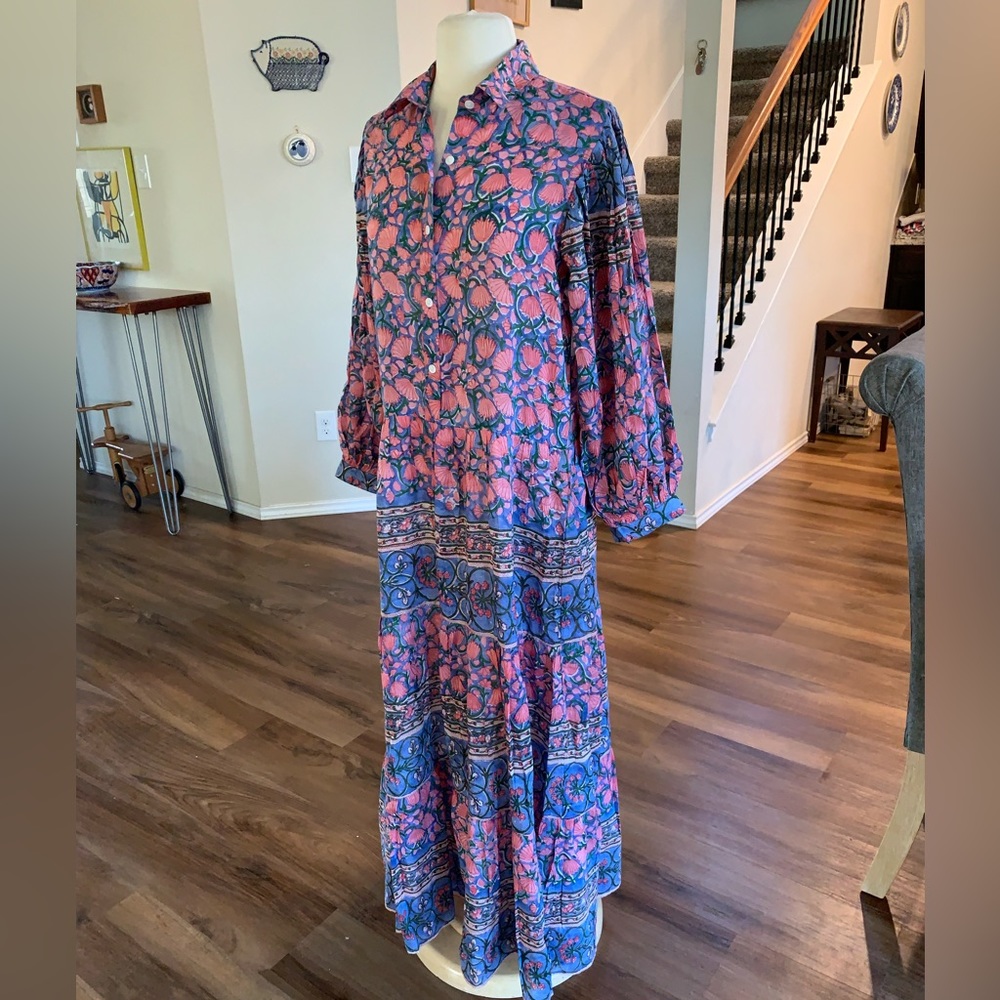Beautiful boho Alicia Bell dress size Large silk/cotton fabric - Picture 4 of 8